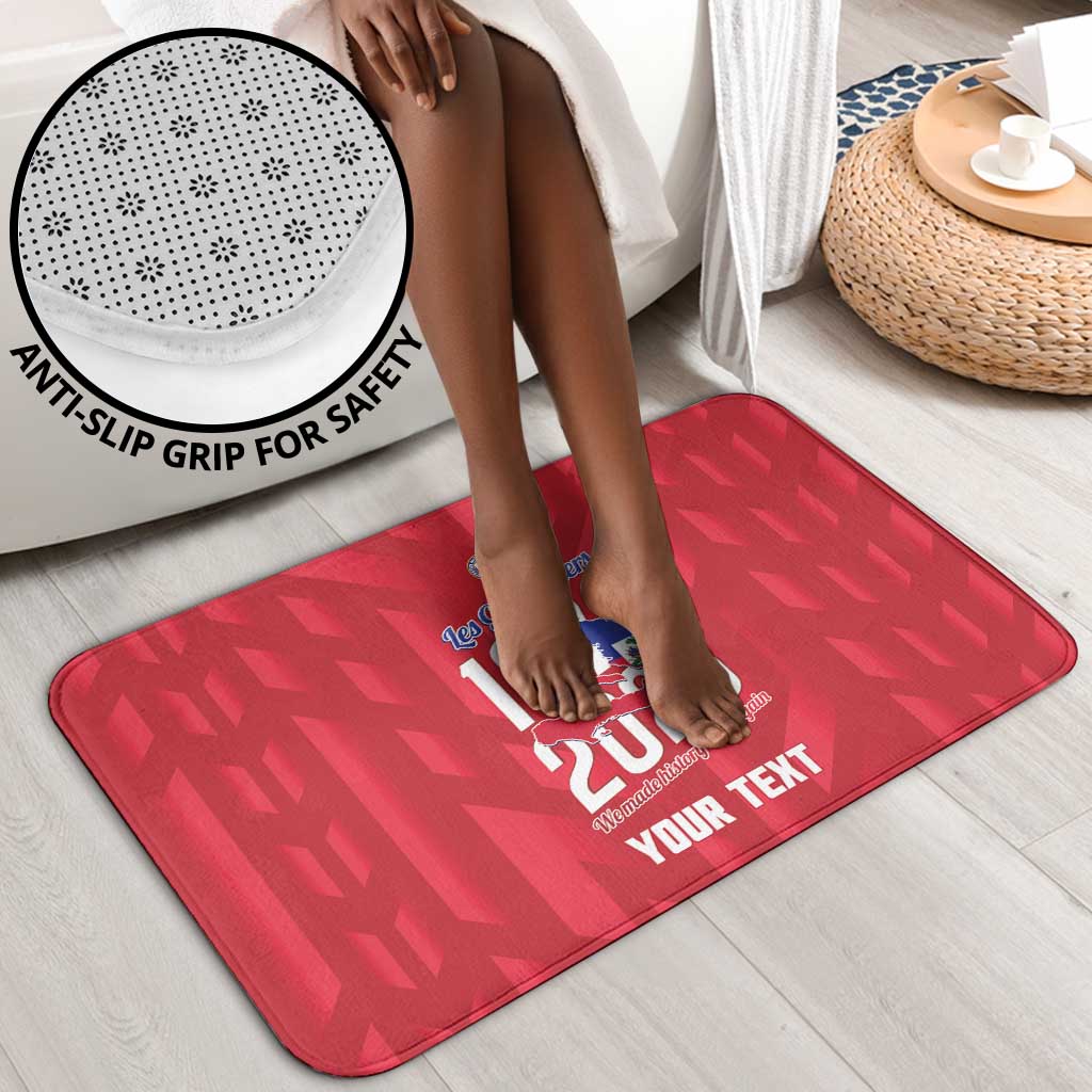 Personalized Haiti Football Bathroom Set Les Grenadiers Made History Once Again Red Color