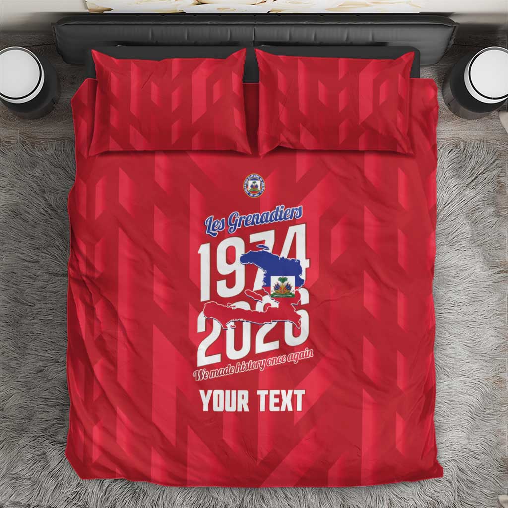 Personalized Afro Haiti Football Bedding Set Les Grenadiers Made History Once Again Red Color - African Pride