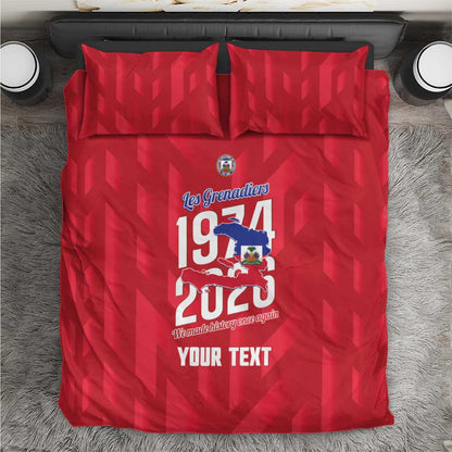 Personalized Afro Haiti Football Bedding Set Les Grenadiers Made History Once Again Red Color - African Pride