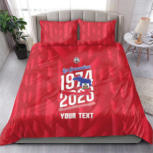 Personalized Afro Haiti Football Bedding Set Les Grenadiers Made History Once Again Red Color - African Pride
