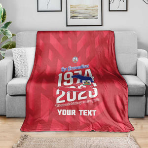 Personalized Afro Haiti Football Blanket Les Grenadiers Made History Once Again Red Color - African Pride