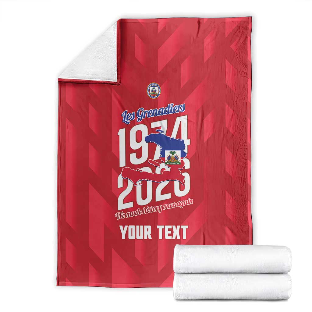Personalized Afro Haiti Football Blanket Les Grenadiers Made History Once Again Red Color - African Pride