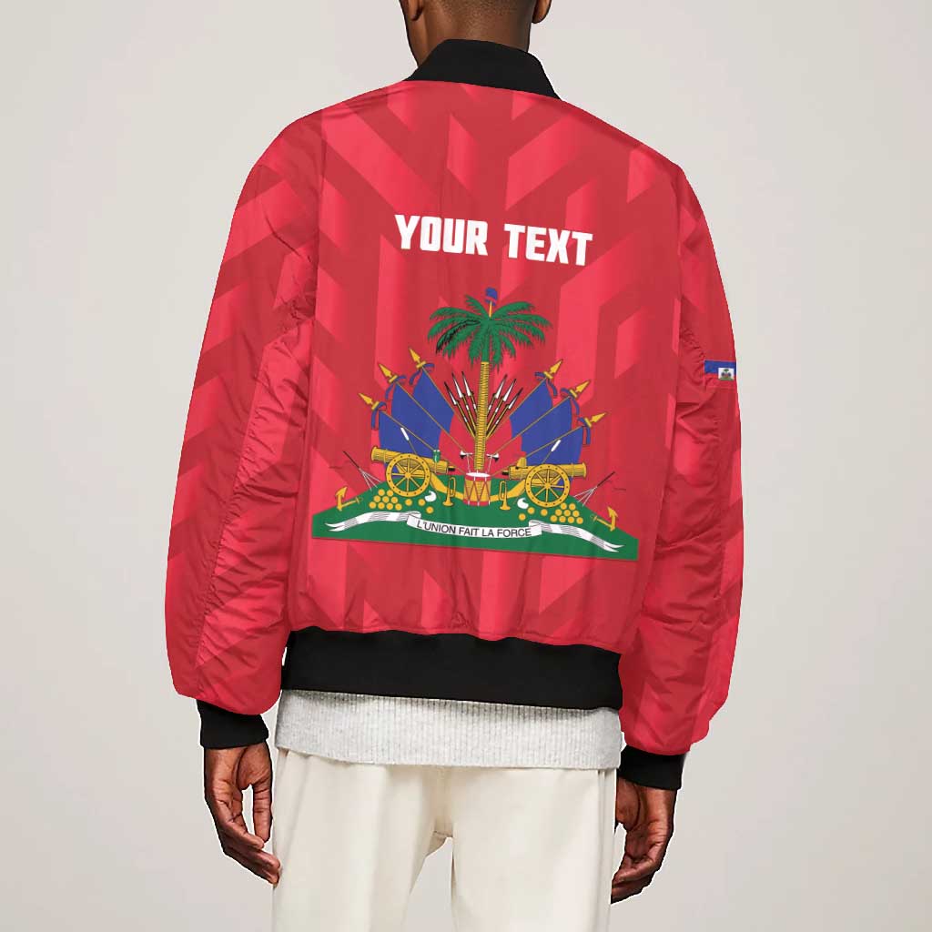 Personalized Afro Haiti Football Bomber Jacket Les Grenadiers Made History Once Again Red Color - African Pride