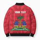 Personalized Haiti Football Bomber Puffer Jacket Les Grenadiers Made History Once Again Red Color