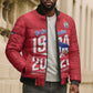 Personalized Haiti Football Bomber Puffer Jacket Les Grenadiers Made History Once Again Red Color