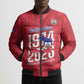 Personalized Haiti Football Bomber Puffer Jacket Les Grenadiers Made History Once Again Red Color