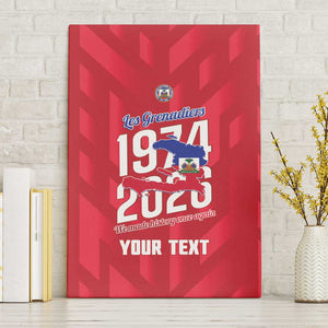 Personalized Afro Haiti Football Canvas Wall Art Les Grenadiers Made History Once Again Red Color - African Pride