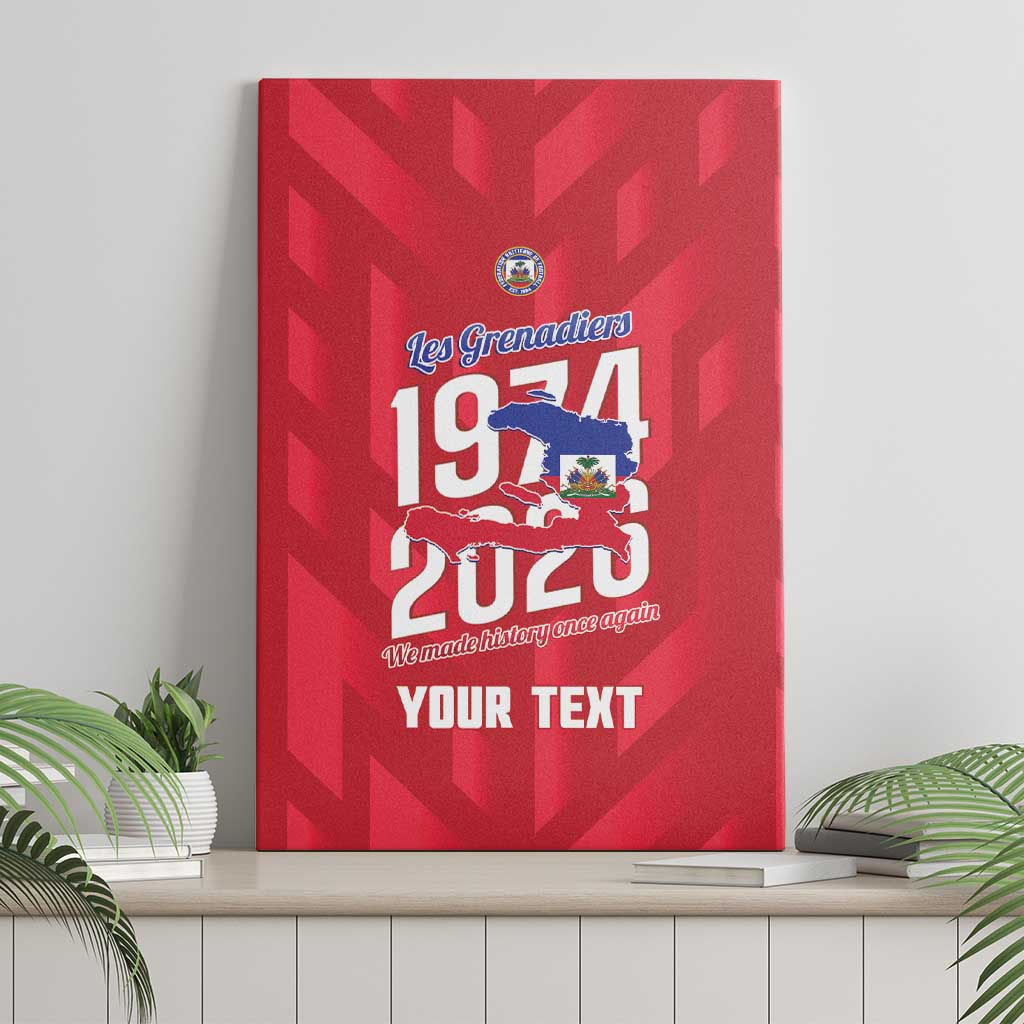 Personalized Afro Haiti Football Canvas Wall Art Les Grenadiers Made History Once Again Red Color - African Pride