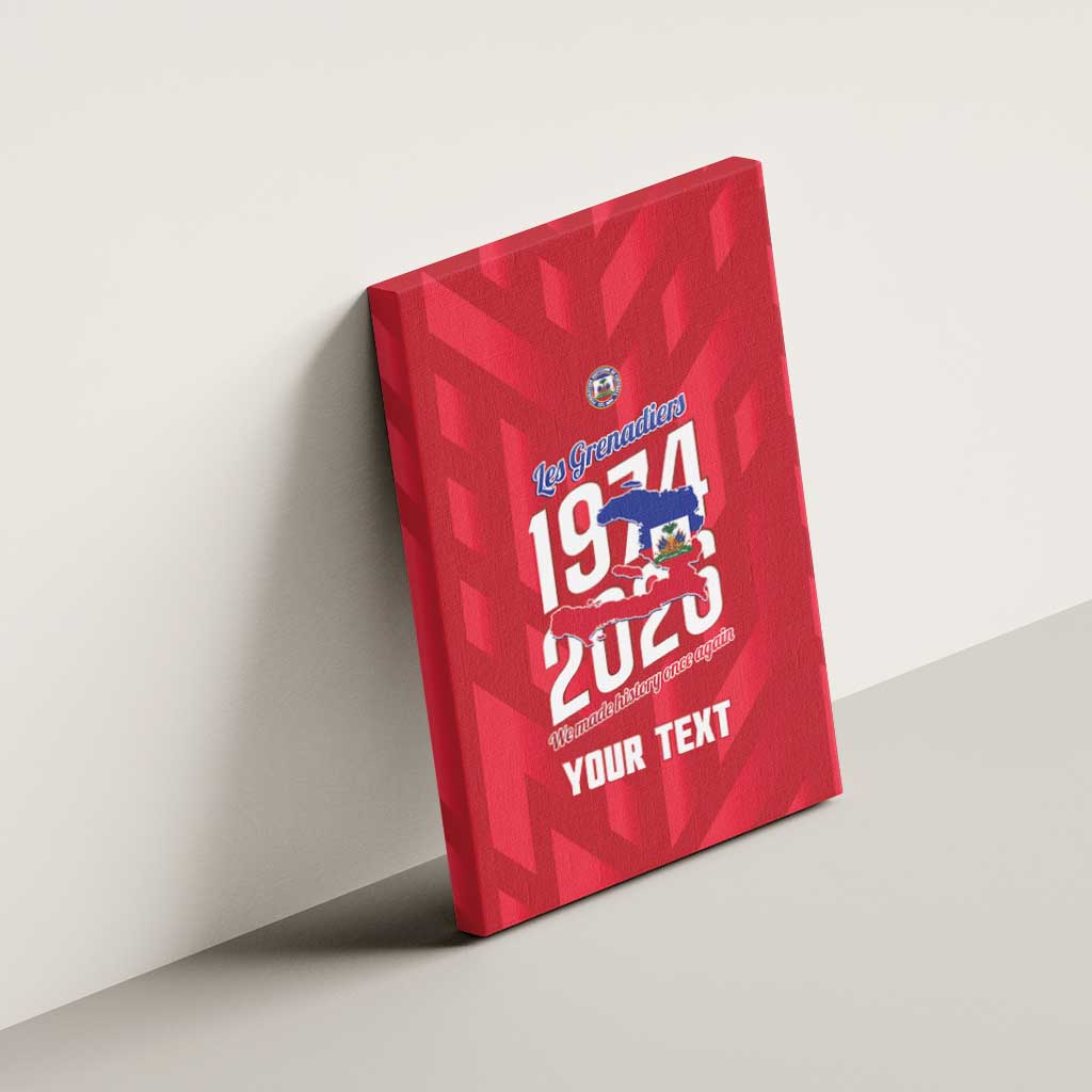 Personalized Afro Haiti Football Canvas Wall Art Les Grenadiers Made History Once Again Red Color - African Pride