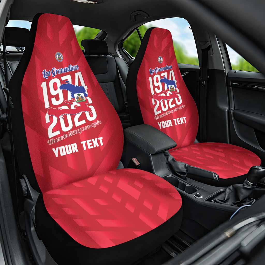 Personalized Afro Haiti Football Car Seat Cover Les Grenadiers Made History Once Again Red Color - African Pride