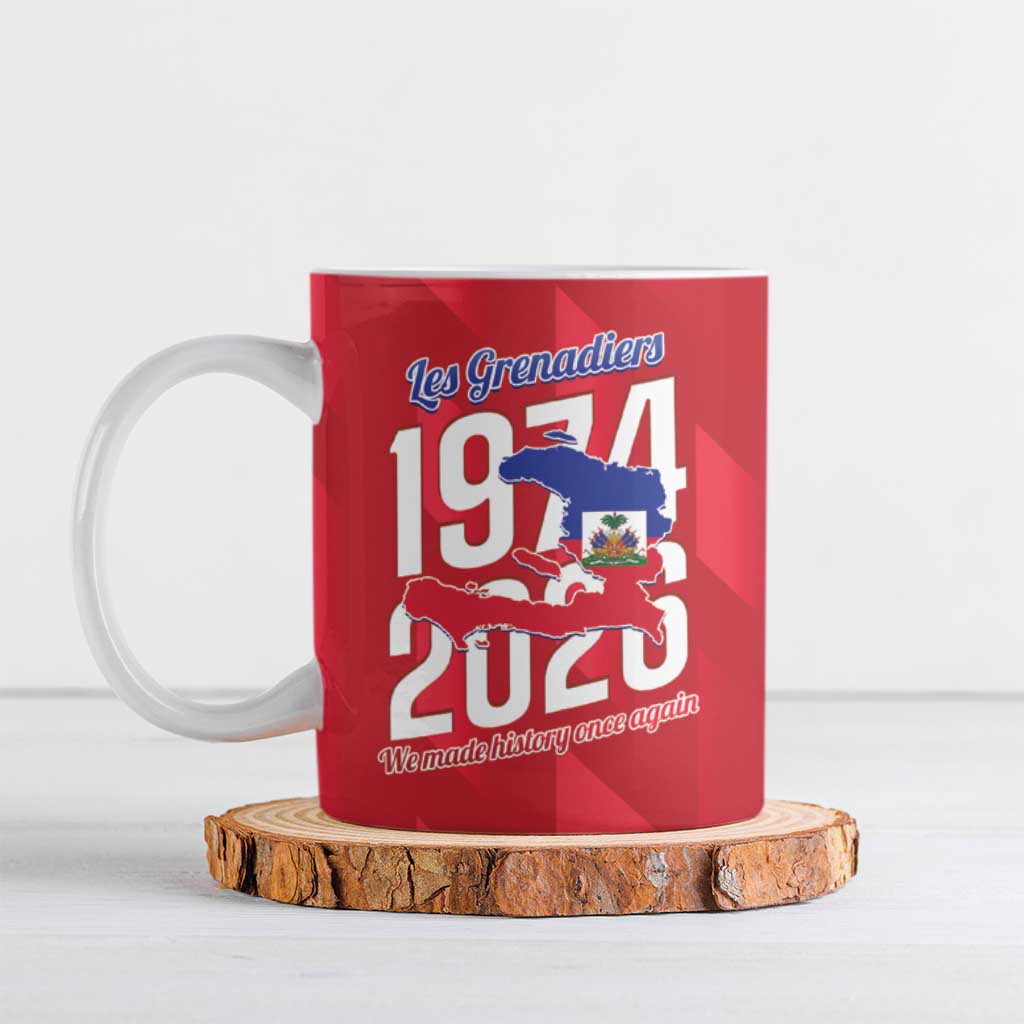 Personalized Haiti Football Ceramic Mug Les Grenadiers Made History Once Again Red Color