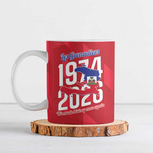 Personalized Haiti Football Ceramic Mug Les Grenadiers Made History Once Again Red Color
