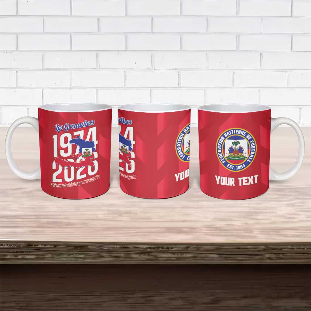 Personalized Haiti Football Ceramic Mug Les Grenadiers Made History Once Again Red Color