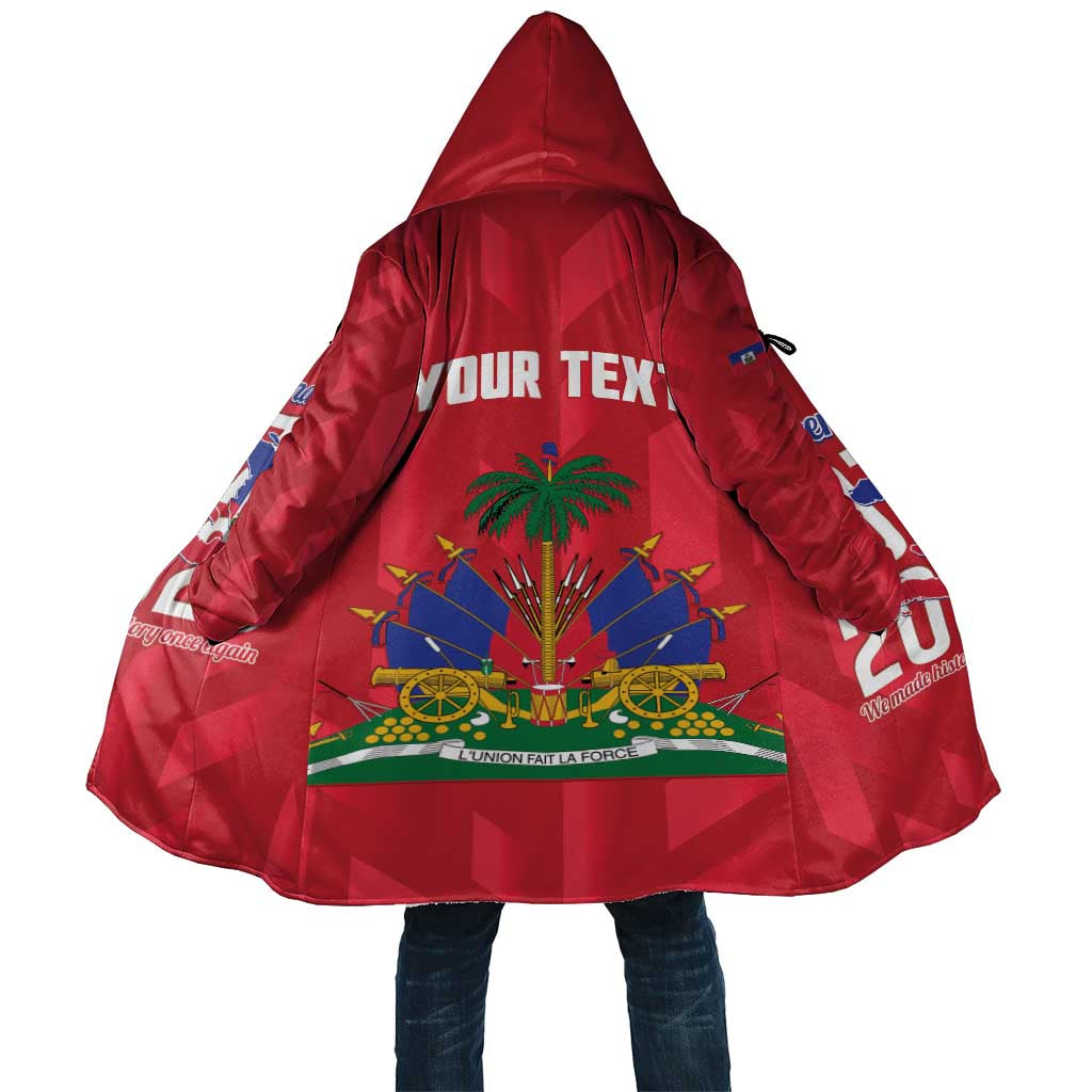 Personalized Haiti Football Cloak Les Grenadiers Made History Once Again Red Color