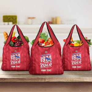 Personalized Afro Haiti Football Grocery Bag Les Grenadiers Made History Once Again Red Color - African Pride