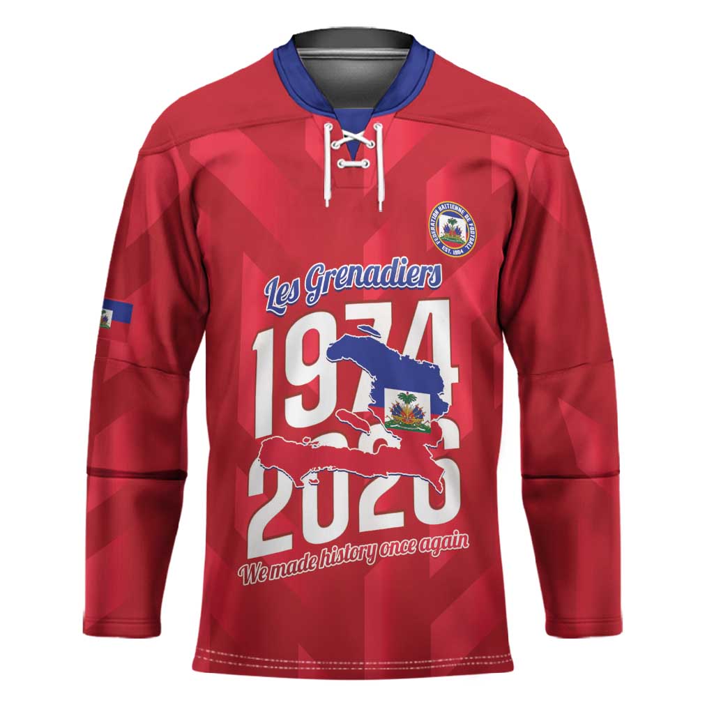 Personalized Haiti Football Hockey Jersey Les Grenadiers Made History Once Again Red Color