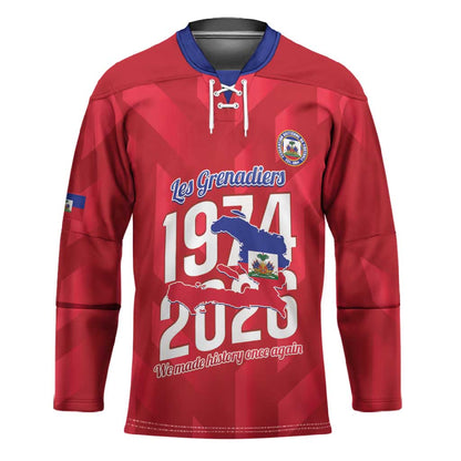 Personalized Haiti Football Hockey Jersey Les Grenadiers Made History Once Again Red Color