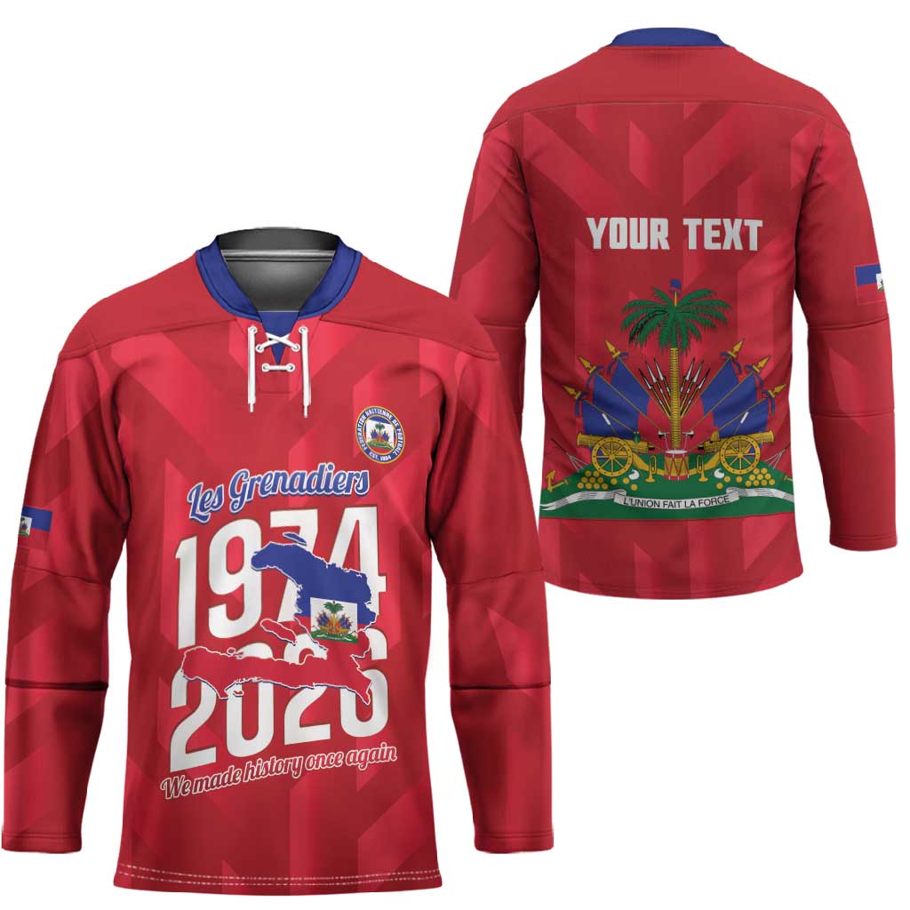 Personalized Haiti Football Hockey Jersey Les Grenadiers Made History Once Again Red Color
