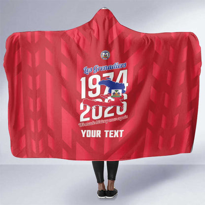 Personalized Afro Haiti Football Hooded Blanket Les Grenadiers Made History Once Again Red Color - African Pride