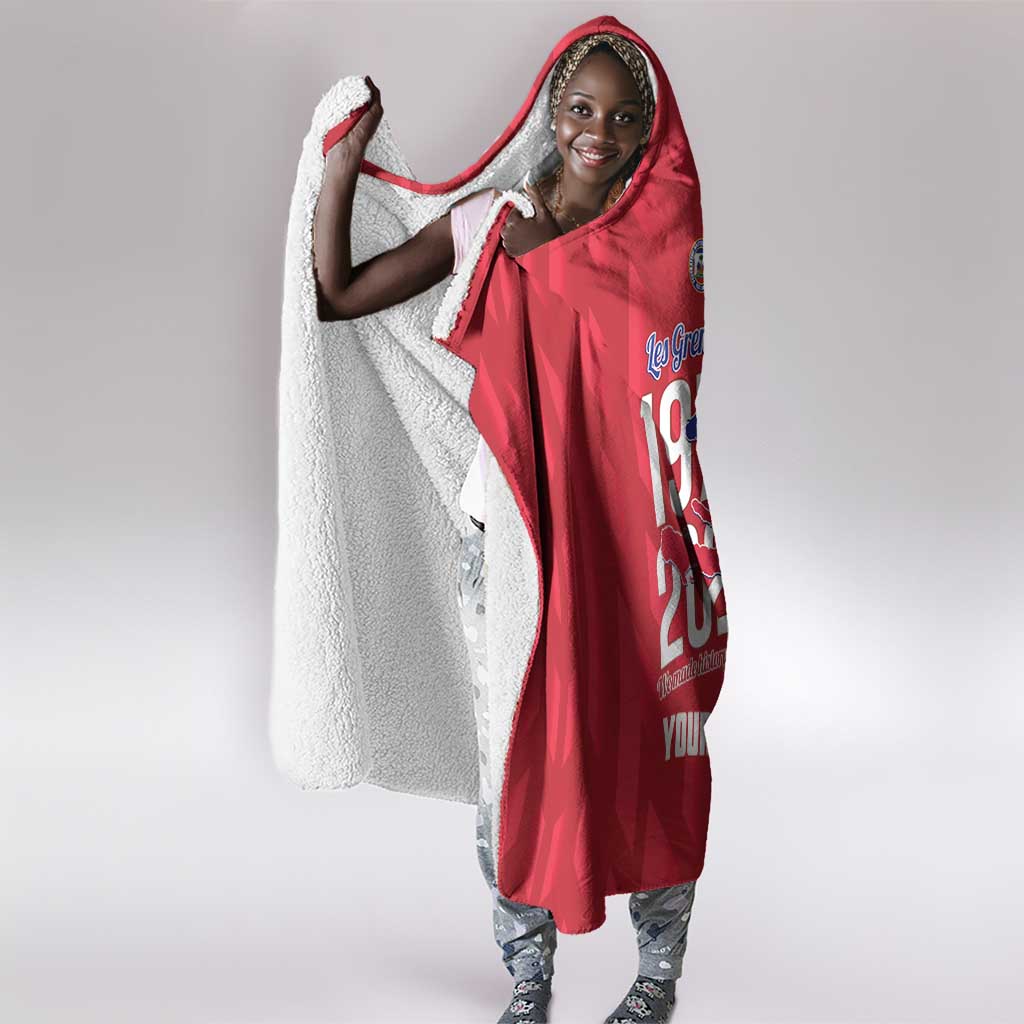Personalized Afro Haiti Football Hooded Blanket Les Grenadiers Made History Once Again Red Color - African Pride