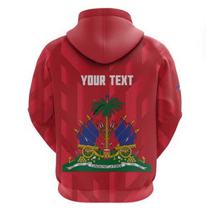 Personalized Afro Haiti Football Hoodie Les Grenadiers Made History Once Again Red Color - African Pride