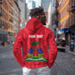 Personalized Afro Haiti Football Hoodie Les Grenadiers Made History Once Again Red Color - African Pride