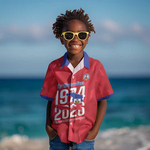 Personalized Afro Haiti Football Kid Hawaiian Shirt Les Grenadiers Made History Once Again Red Color - African Pride