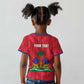 Personalized Afro Haiti Football Kid T shirt Les Grenadiers Made History Once Again Red Color LT14