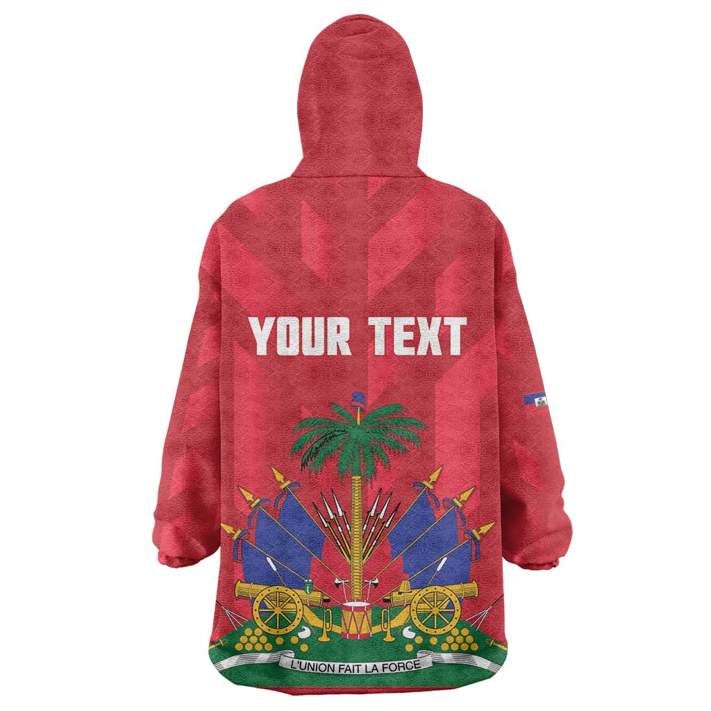 Personalized Afro Haiti Football Kid Wearable Blanket Hoodie Les Grenadiers Made History Once Again Red Color - African Pride