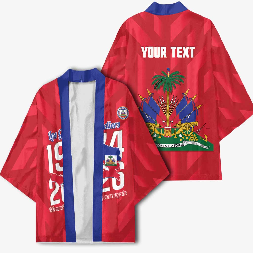 Personalized Haiti Football Kimono Les Grenadiers Made History Once Again Red Color