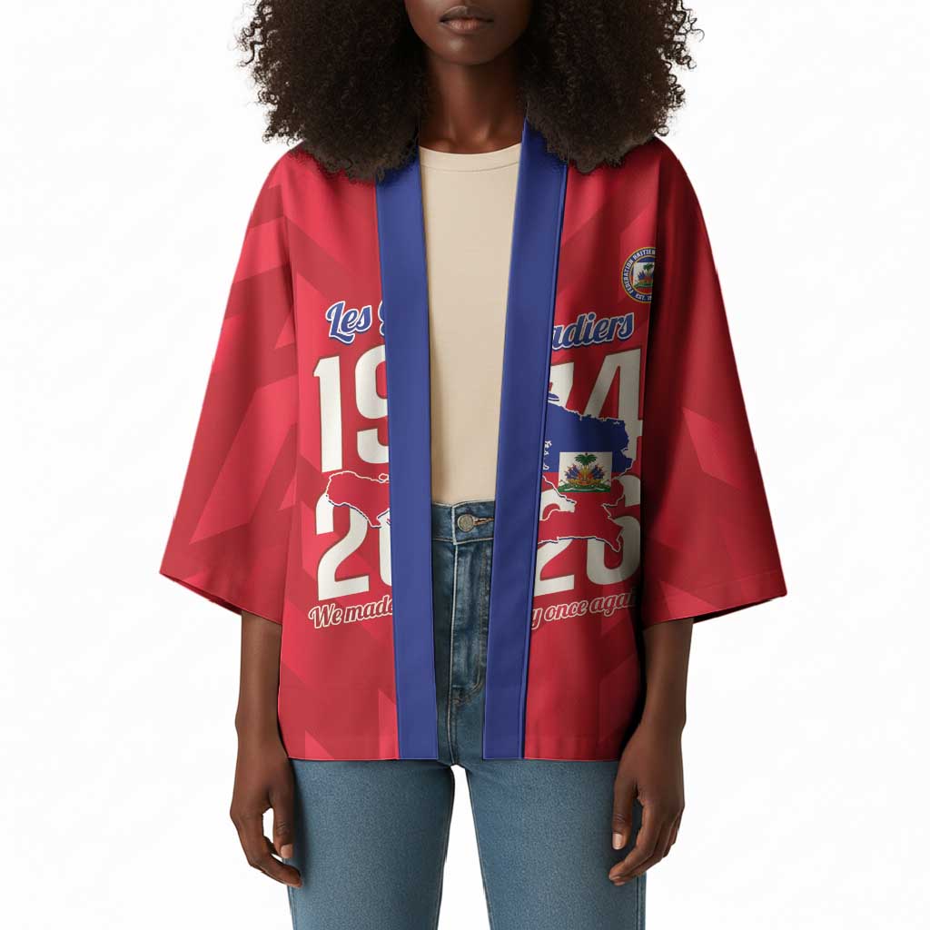 Personalized Haiti Football Kimono Les Grenadiers Made History Once Again Red Color
