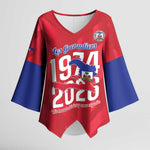 Personalized Haiti Football Kimono Sleeve Blouse Les Grenadiers Made History Once Again Red Color