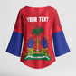 Personalized Haiti Football Kimono Sleeve Blouse Les Grenadiers Made History Once Again Red Color