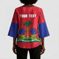 Personalized Haiti Football Kimono Sleeve Blouse Les Grenadiers Made History Once Again Red Color