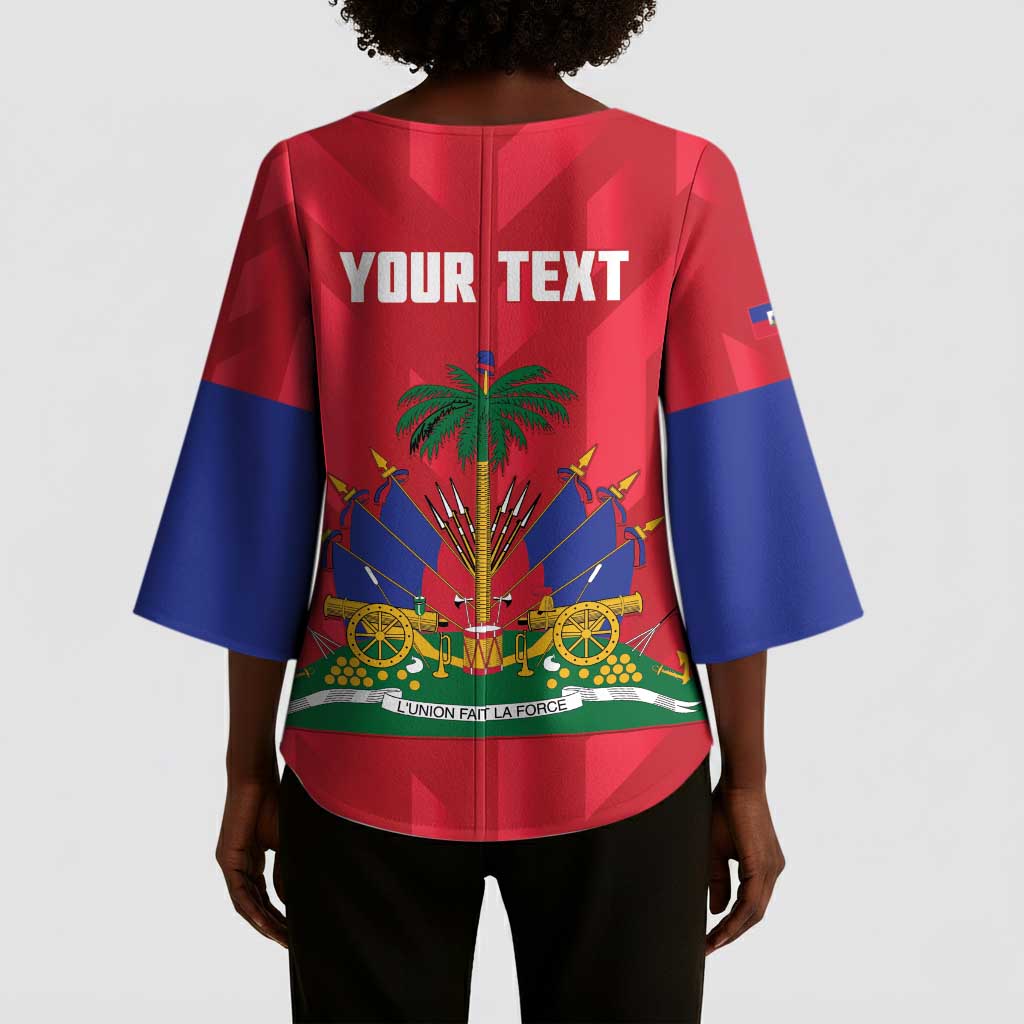 Personalized Haiti Football Kimono Sleeve Blouse Les Grenadiers Made History Once Again Red Color