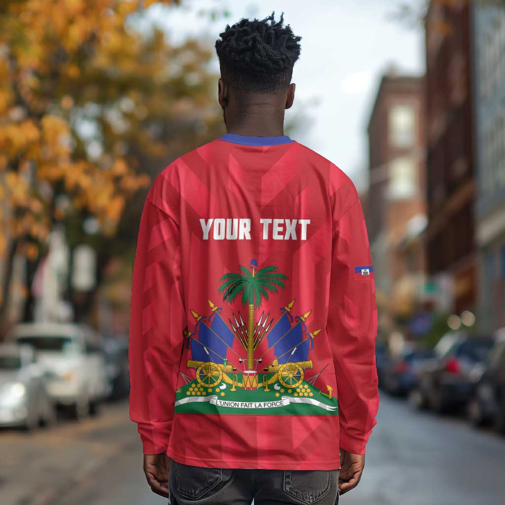 Personalized Afro Haiti Football Long Sleeve Shirt Les Grenadiers Made History Once Again Red Color - African Pride