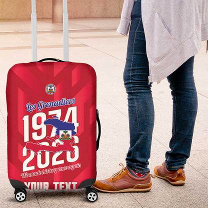 Personalized Afro Haiti Football Luggage Cover Les Grenadiers Made History Once Again Red Color - African Pride