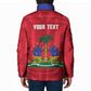 Personalized Haiti Football Padded Jacket Les Grenadiers Made History Once Again Red Color