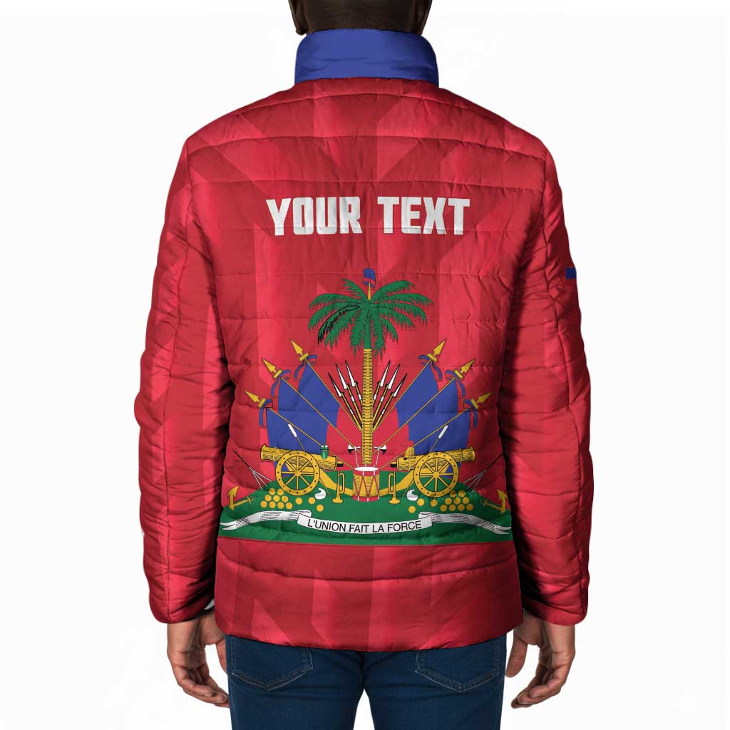 Personalized Haiti Football Padded Jacket Les Grenadiers Made History Once Again Red Color