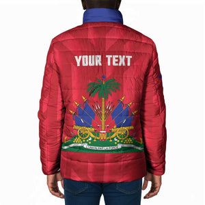 Personalized Haiti Football Padded Jacket Les Grenadiers Made History Once Again Red Color