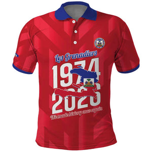 Personalized Afro Haiti Football Polo Shirt Les Grenadiers Made History Once Again Red Color - African Pride
