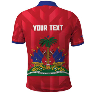 Personalized Afro Haiti Football Polo Shirt Les Grenadiers Made History Once Again Red Color - African Pride