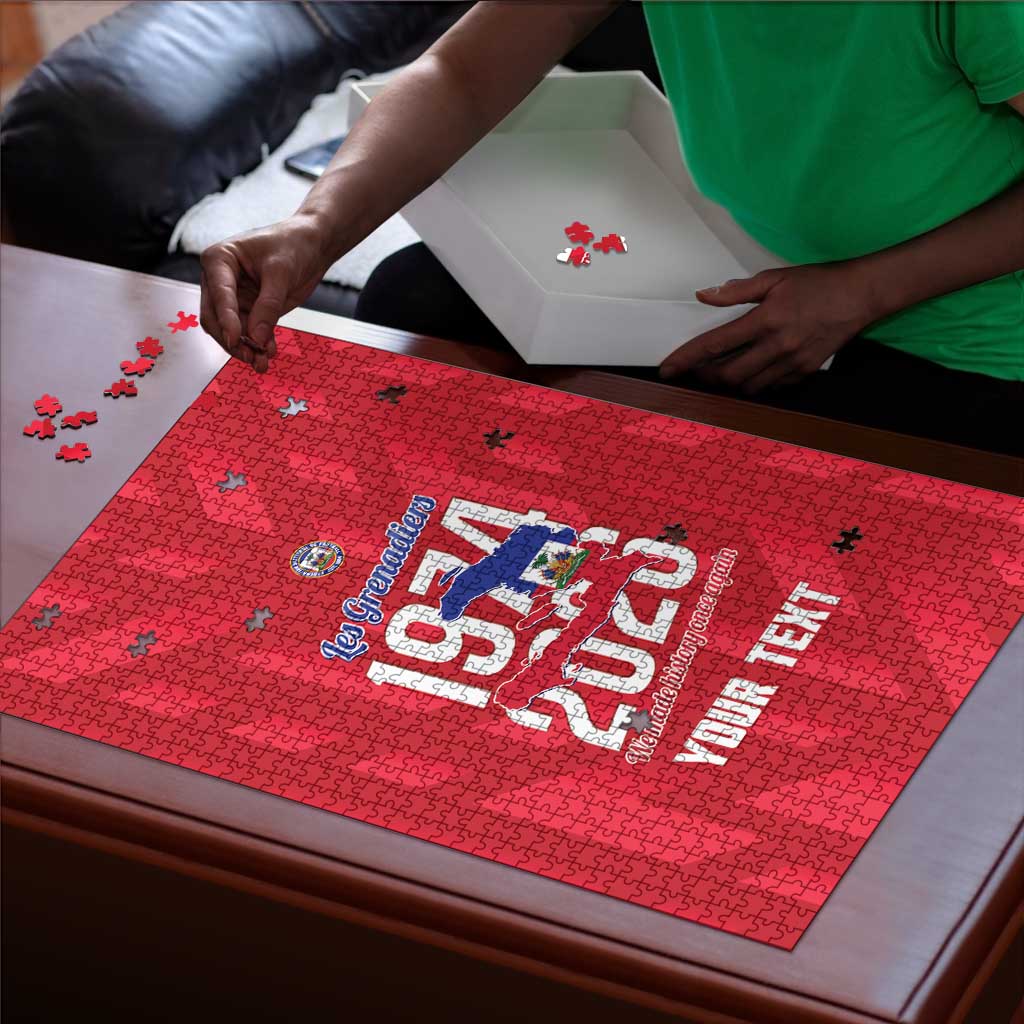 Personalized Haiti Football Puzzle Les Grenadiers Made History Once Again Red Color