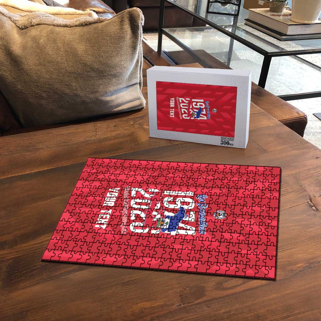 Personalized Haiti Football Puzzle Les Grenadiers Made History Once Again Red Color