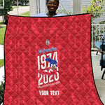 Personalized Afro Haiti Football Quilt Les Grenadiers Made History Once Again Red Color - African Pride