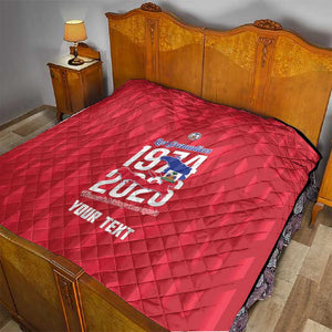 Personalized Afro Haiti Football Quilt Les Grenadiers Made History Once Again Red Color - African Pride
