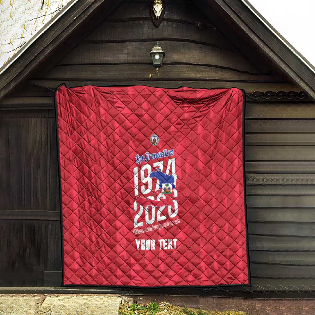Personalized Afro Haiti Football Quilt Les Grenadiers Made History Once Again Red Color - African Pride