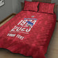 Personalized Afro Haiti Football Quilt Bed Set Les Grenadiers Made History Once Again Red Color - African Pride