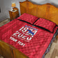 Personalized Afro Haiti Football Quilt Bed Set Les Grenadiers Made History Once Again Red Color - African Pride