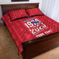 Personalized Afro Haiti Football Quilt Bed Set Les Grenadiers Made History Once Again Red Color - African Pride
